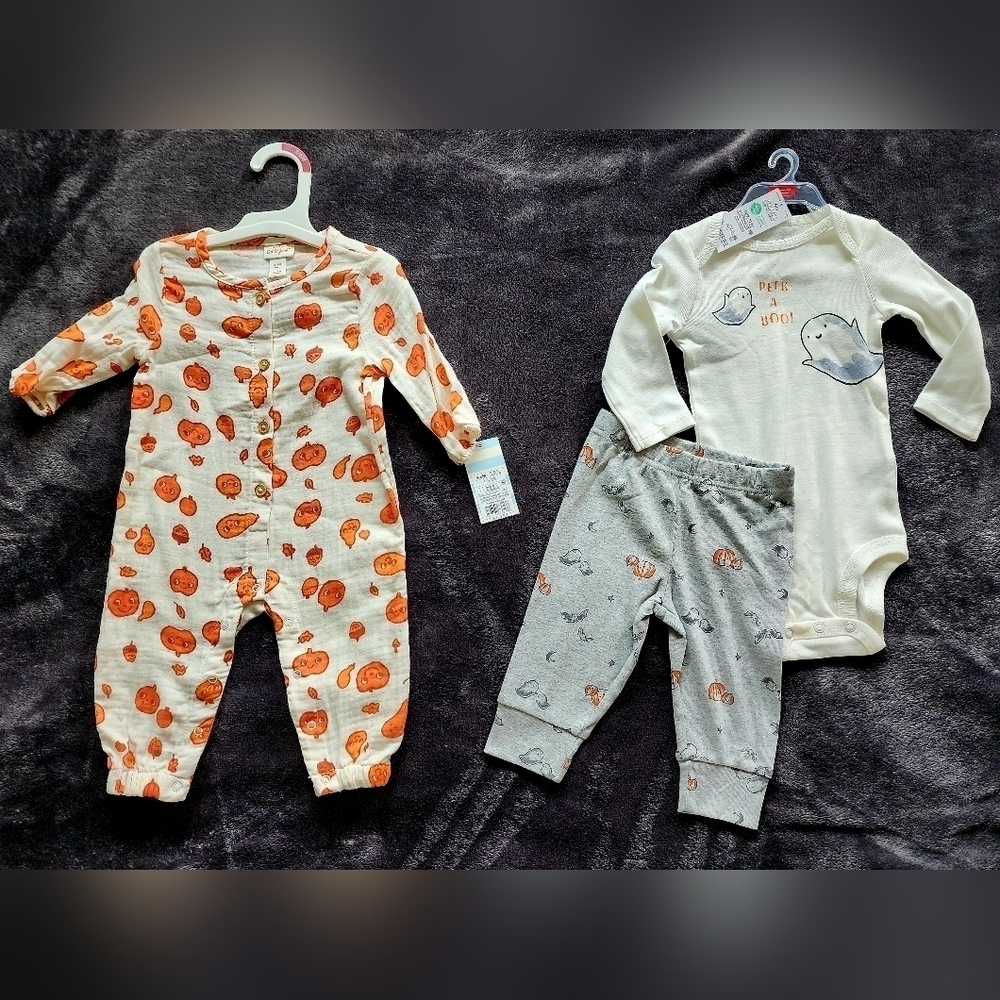 NWT baby boy/ girl fall Halloween Thanksgiving clothes outfit bundle, 0/3 3/6 12